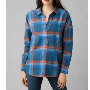 Prana Dante  Plaid Flannel  Top